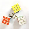 cute puzzle game plastic promotional magic cube with keyring