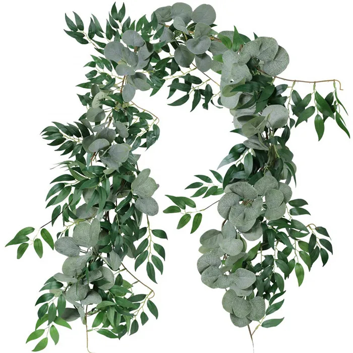F3308 Artificial Amazon Willow Eucalyptus Garland Leaves Wreath