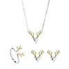 Christmas jewelry set deer antler ring earrings necklace set