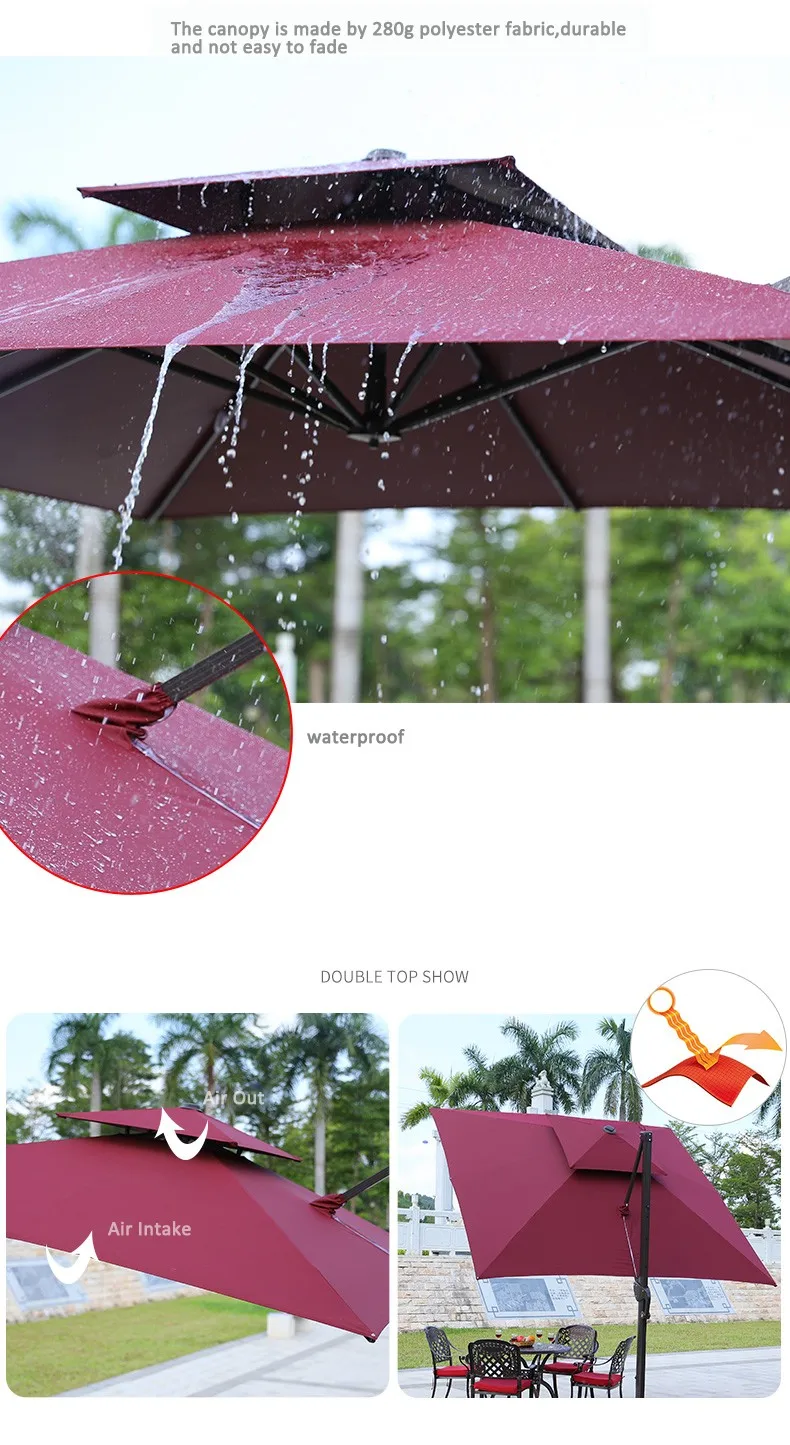 Outdoor Patio Umbrella Strong Large Square Aluminum Beach Patio Cantilever Umbrella Buy Patio