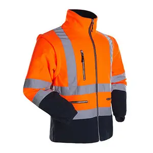 Men`s style reflective safety clothing 100% polyester polar fleece jacket Men`s style reflective safety clothing 100% polyester polar fleece jacket