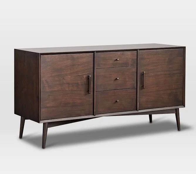 mid-century buffet dining room box dark brown