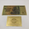 2018 pure gold foil Zimbabwe 24K Gold Banknote One Hundred Trillion Dollars with security label