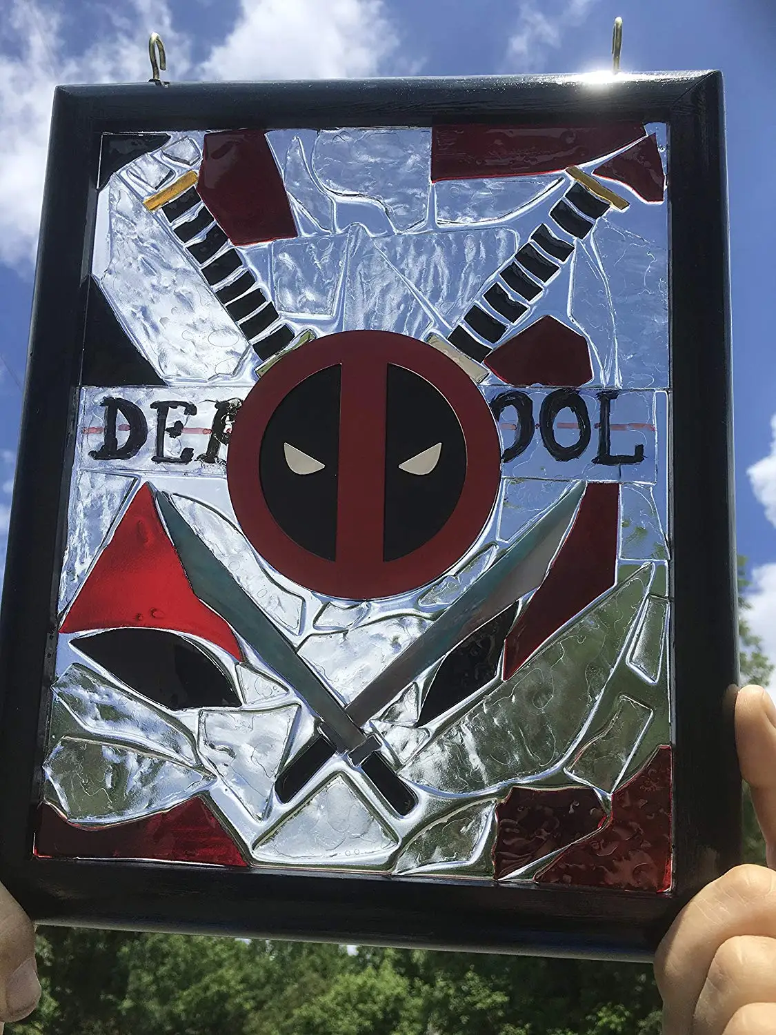 DeadPool stained glass sun catcher window art