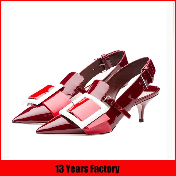 Sliver clean PVC upper high heel soft sole with ankle strap women sandals