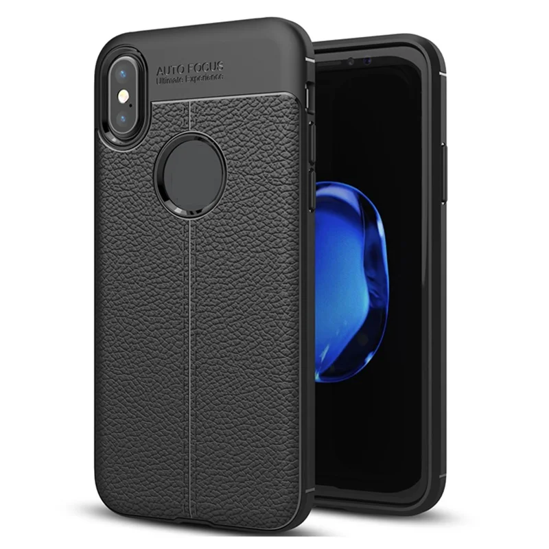 Wholesale OEM Customized Mobile Accessories Black Soft Carbon Fiber Pattern TPU Cell Phone Case For iPhone 7 8 Plus X