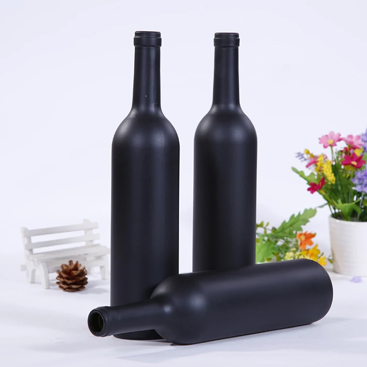 Wholesale Best Price Empty Matte Black Wine Bottle Buy Black Glass