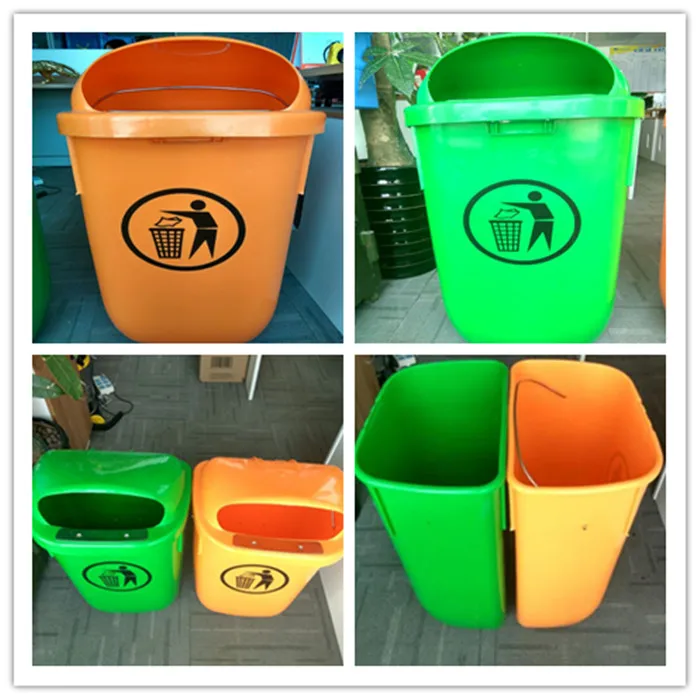 50 liter HDPE small size recycle twin plastic dustbin outdoor