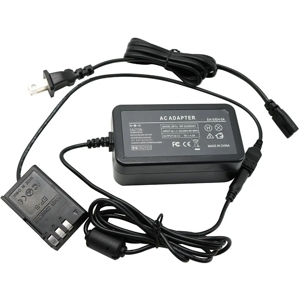 Camera AC Power Adapter Kit / Charger for Nikon D40 D40X D60 D3000 D5000, - Replacement for EH-5 Plus EP-5, US Plug