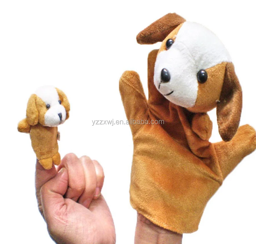 Free Sample Cute Cartoon Hand Puppet Baby Kid Animal Toys Finger Puppet Plush Cloth Toy Plush