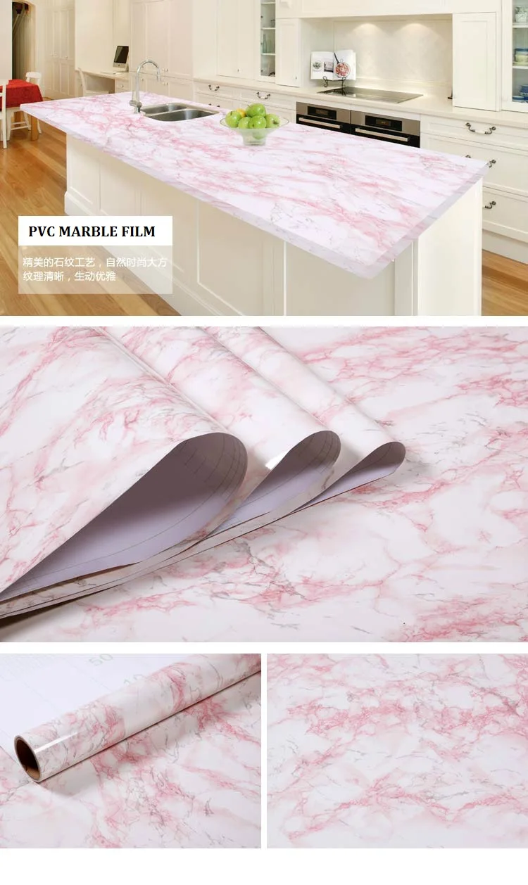 Self Adhesive Marble Sheet Kitchen Renovation Decorative Film Marble