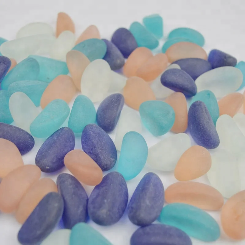 Tumbled Matte Sea Glass Gems Flat Clear Marbles Pebbles Buy Glass