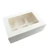 Custom Single/6/12/24 Holes White Corrugated Cardboard Paper CupCake Packaging Box For Cup Cake
