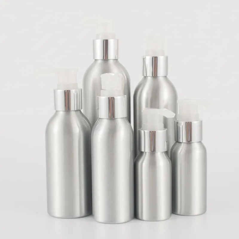Aluminum Conditioner Shampoo Bottle 24/410 Aluminum Soap Pump Silver 40ml 50ml 100ml 120ml 150ml