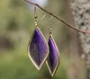 New Fashion Earrings For Women Handcraft Charm Hollowing Out Vertical Bar Leaf Style Cute Elegant Thread Dangle Earrings