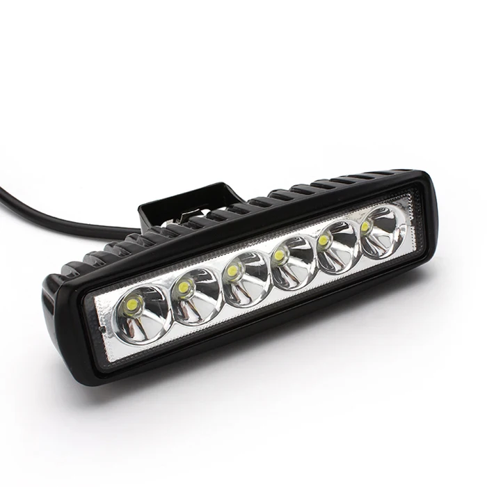 6 Inch 18w Led Work Single Row Black Housing Bicycle Led Light Bar