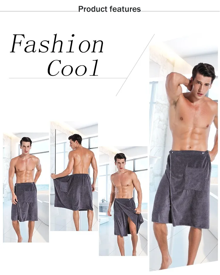 Quickdry Microfiber Elegant Bath Towel Dress For Men Made In China