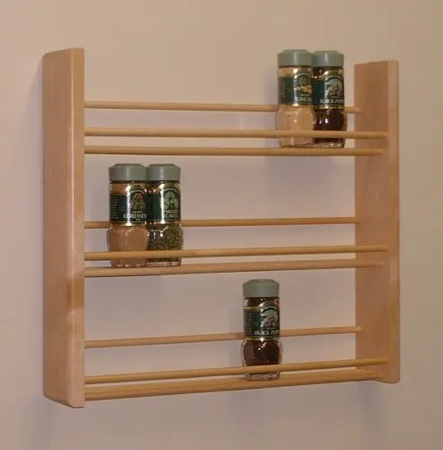 Flavoring Powders Bamboo Rack Kitchen Spice Display Stand On The