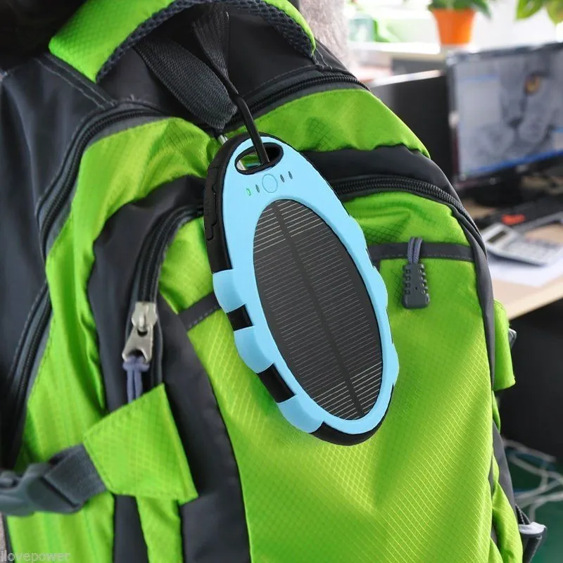 5000mah Waterproof Hiking Solar Power Bank Solar Panel Power Bank For