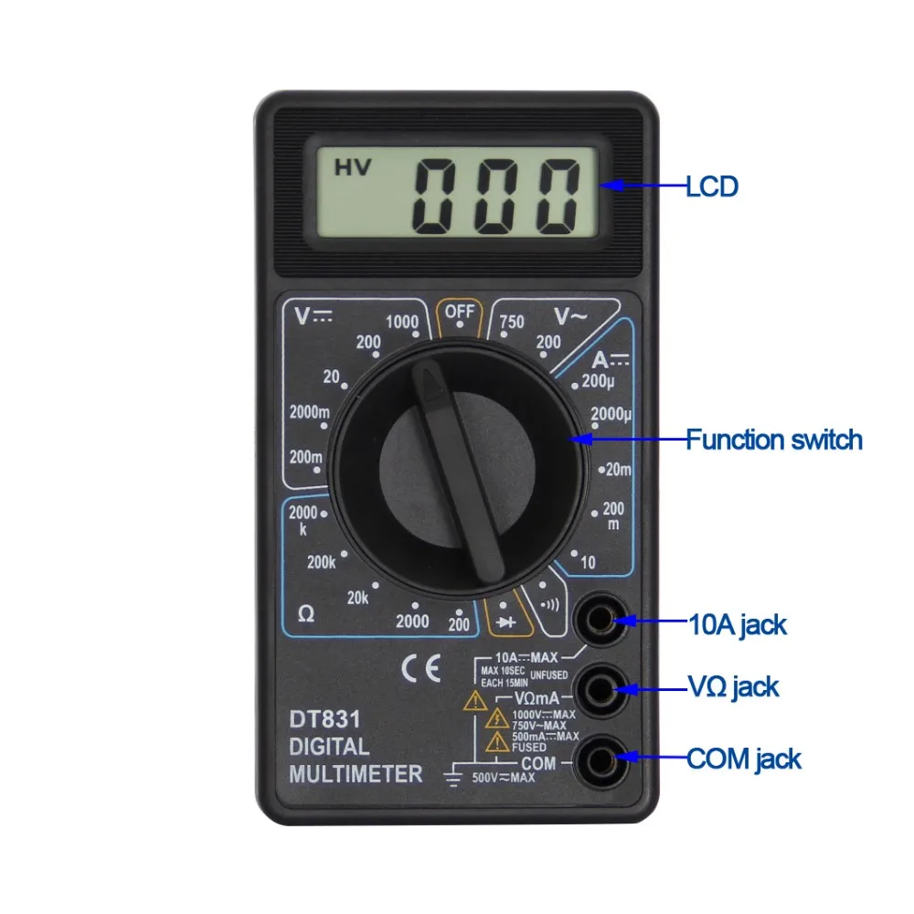 Low Price Digital Multimeter Dt831 With Buzzer Multitestser Electronic ...