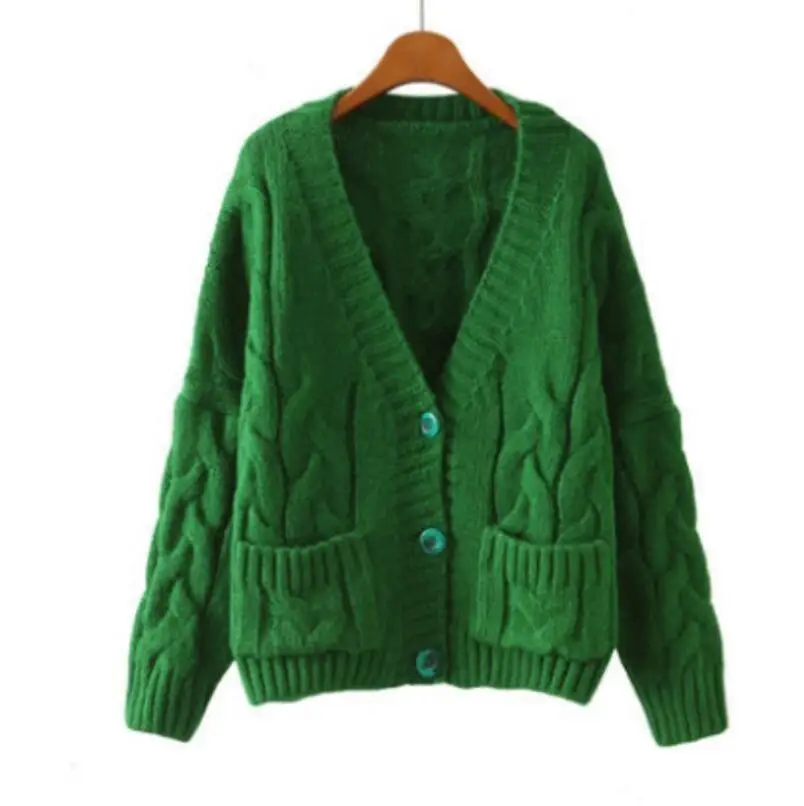 Custom Women Green Cable Knit Cardigan Sweaters - Buy Cable Sweater ...