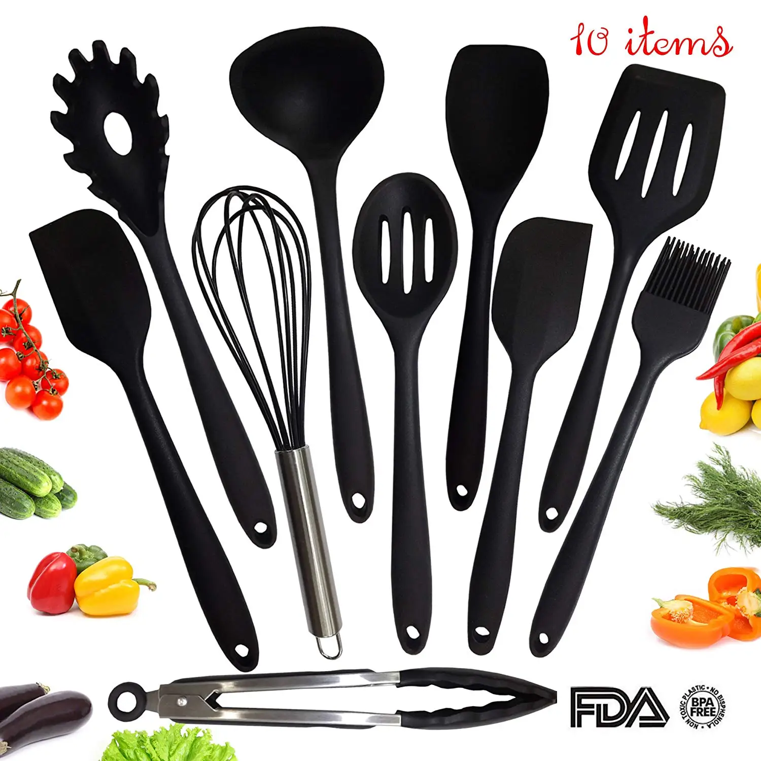 Utensil Set - Kitchen Cooking Utensil Set - Silicone Kitchen Tool Set - Hom...