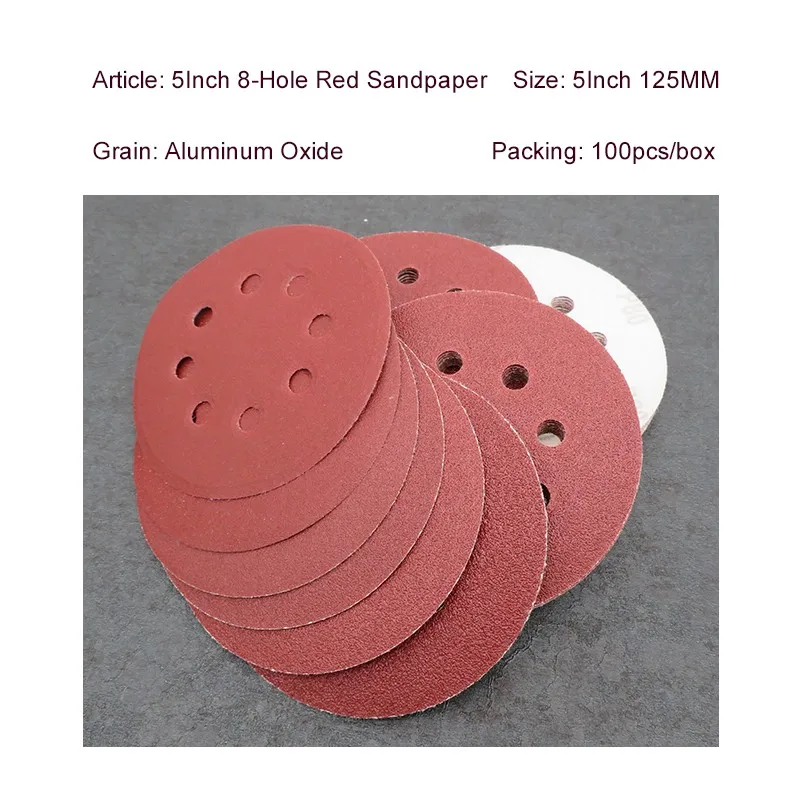 5inch 8holes Flocking Sanding Disc/ Dry Grinding Sandpaper / Abrasive