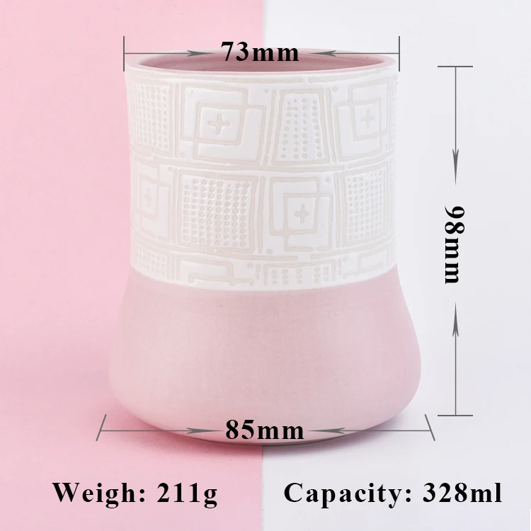 Luxury glazed ceramic votive candle jars customized candle holders home decor wholesale