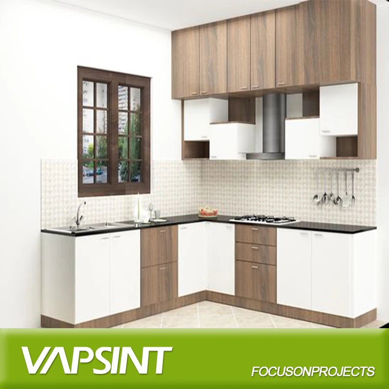 En forma de L mueble de cocina modular con acabado laminado En forma de L mueble de cocina modular con acabado laminado