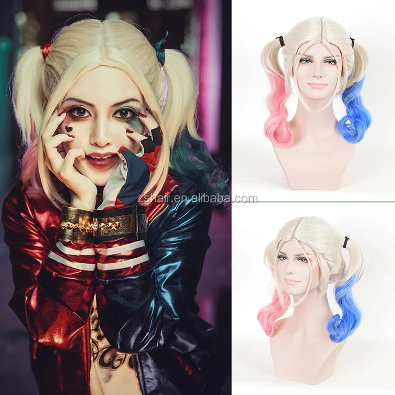 Joker Suicide Squad Halloween Costume Wig,Joker Costume Wig,Pairs w//Harley Quinn
