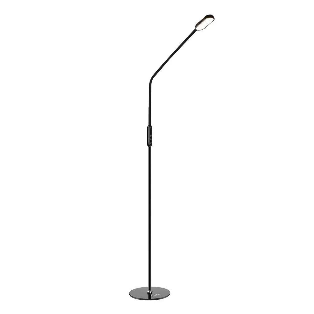 ICOCO LED Gooseneck Floor Lamp for Reading, Bedroom, Crafts, Knitting, Sewing (Adjustable Pole Height, 5 Color Temperatures, 5-Level Dimmable, 30-Min Timer, Premium Diffusion Film) (Floor Lamp)
