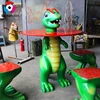 Popular Safety Fiberglass Kids Activity Dinosaur Table and Chairs Set