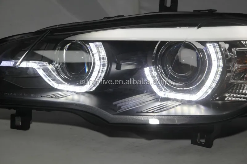 2007-2011 Year For BMW X5 E70 LED Head Light Lamps Black Housing  SN  For Non AFS version