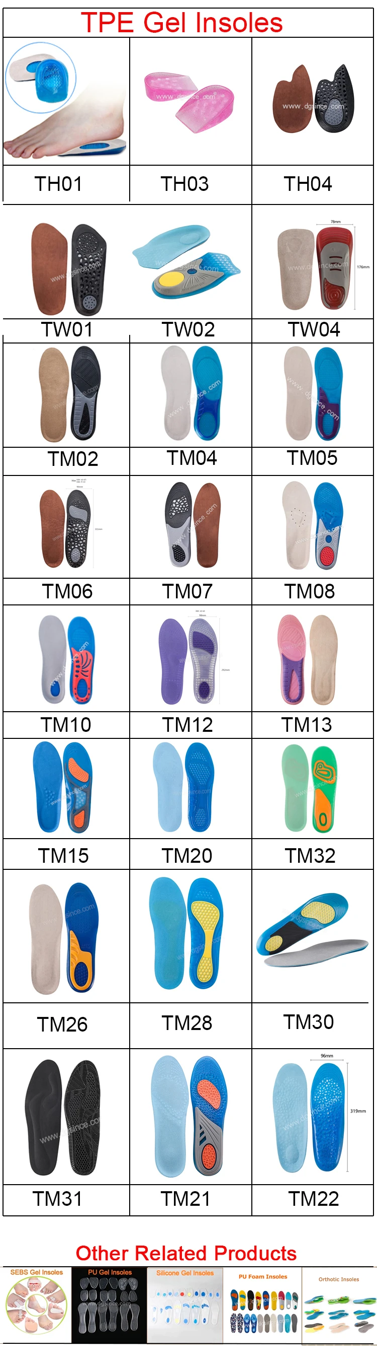 Gel Material and Insoles Type silicone insoles for shoes