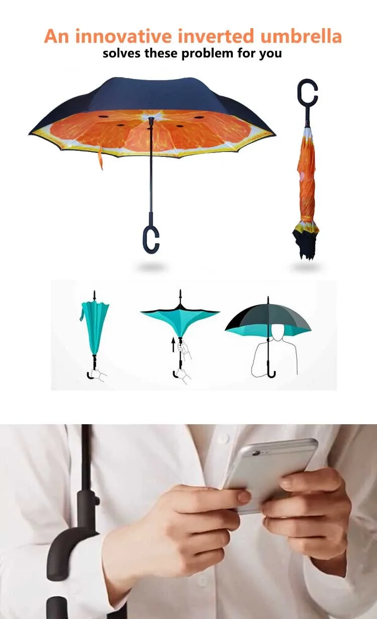 Newest Umbrella Upside Down Inverted Reverse Umbrella Special For Car