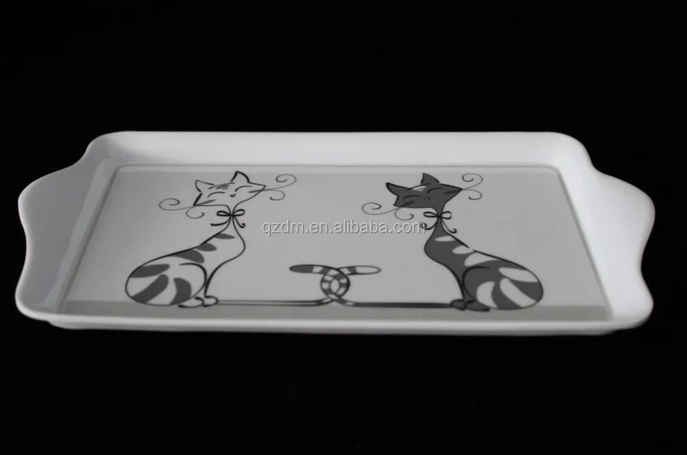 Plastic Food Tray Melamine Samll Tray With Handle
