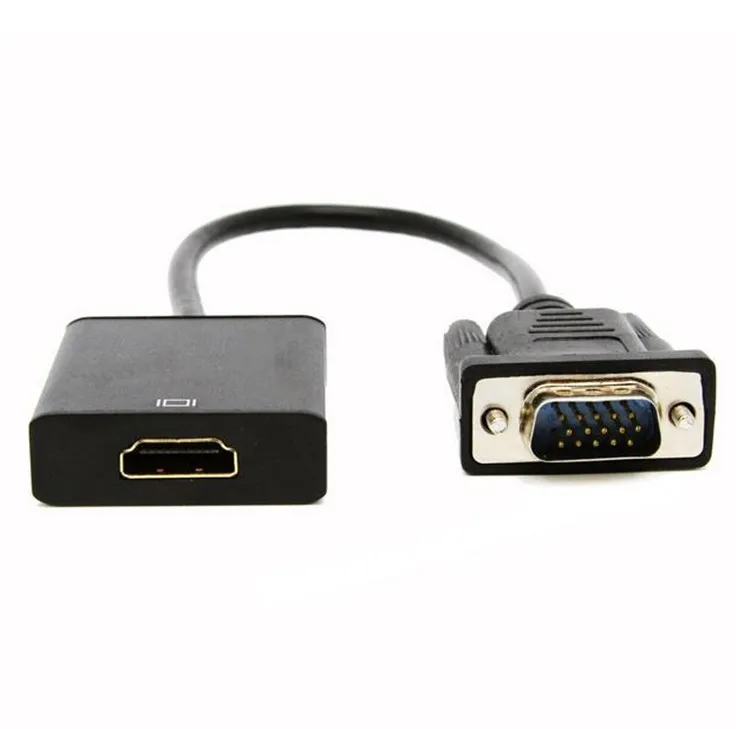 Black High Speed Vga Db15 Male To Hdmi Female Output Hd 1080p Adapter ...