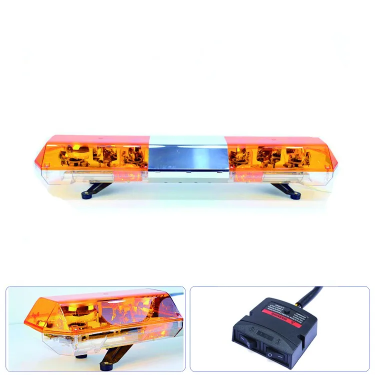 12v Vehicle Roof Halogen Rotating Amber Halogen Light Bar For Tow Truck