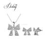 Bowknot shaped jewellery sets,make with swarovski crystal.