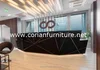 special design boat shape reception desk pure black bar table bar counter for bar,hotel