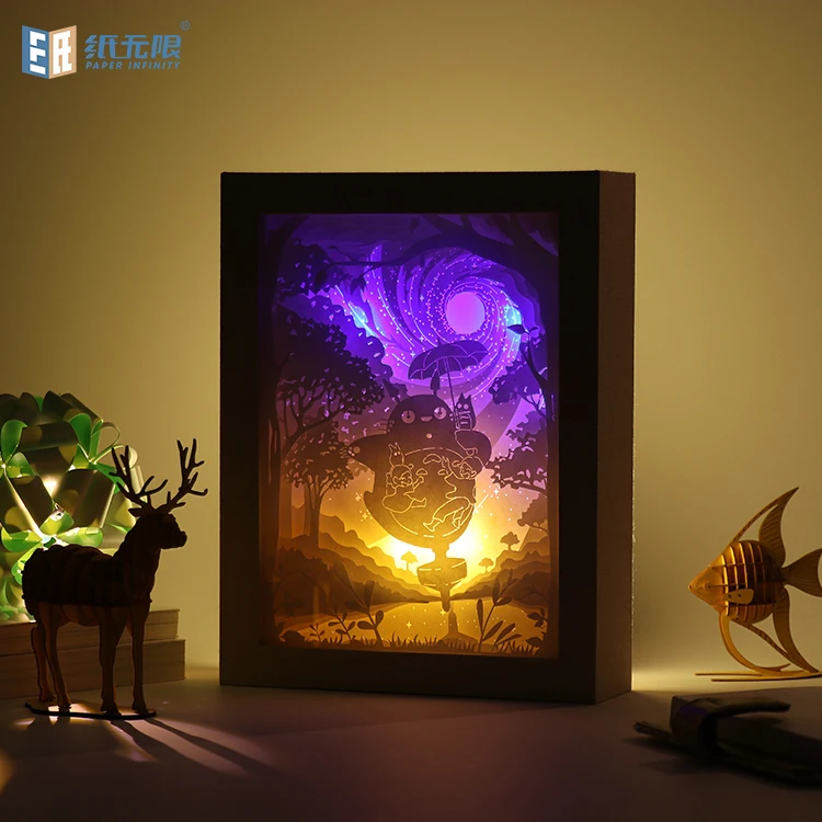 Fine Fashion Creative Paper Carving 3d Led Bed Night Light Cartoon ...