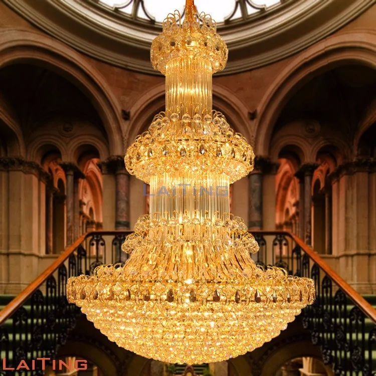 Hotel Lobby Crystal Large Chandelier Lighting Lamp High