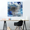 100% Handmade Blue Beautiful Flower Painting Modern Abstract Oil Painting For Home Decor