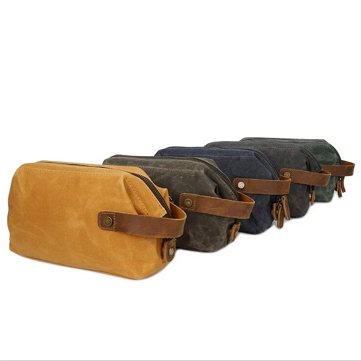 men's waxed canvas toiletry bag