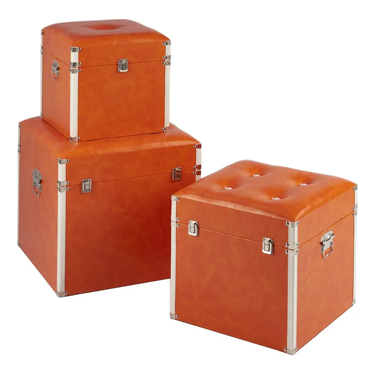 Different Size Decorative Leather Storage Trunk Boxes Buy Trunk Box