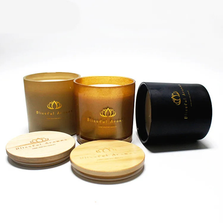 Classic Fancy Glass Candle Jars With Wooden Lids Buy Candle Glass Jar
