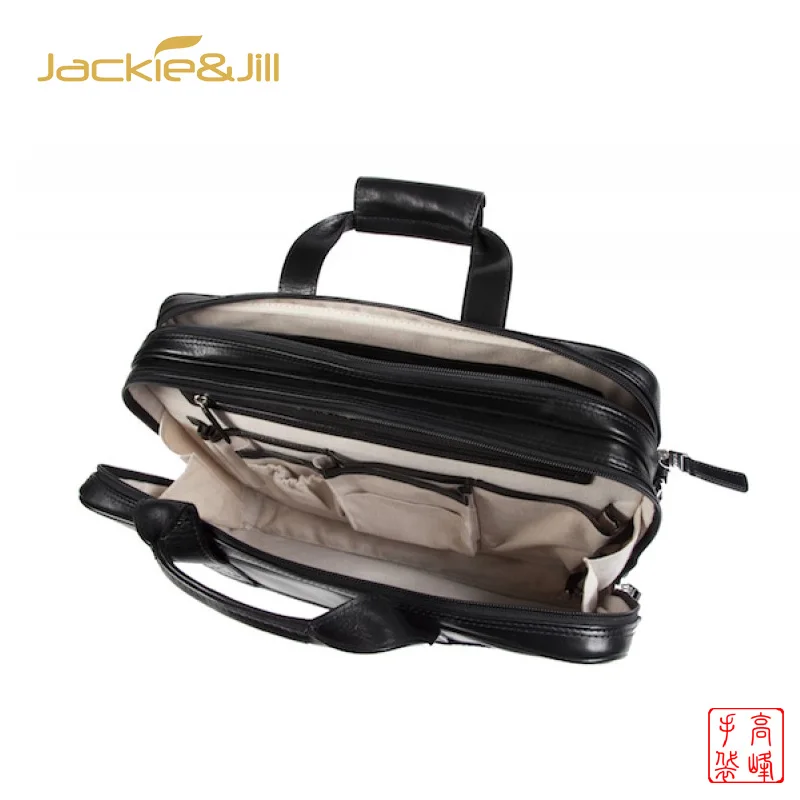 new design luxury Men Black Genuine Leather Briefcase waterproof fashion business laptop bag for man travel office men handbags