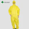 disposable custom protective work overalls with hood yellow