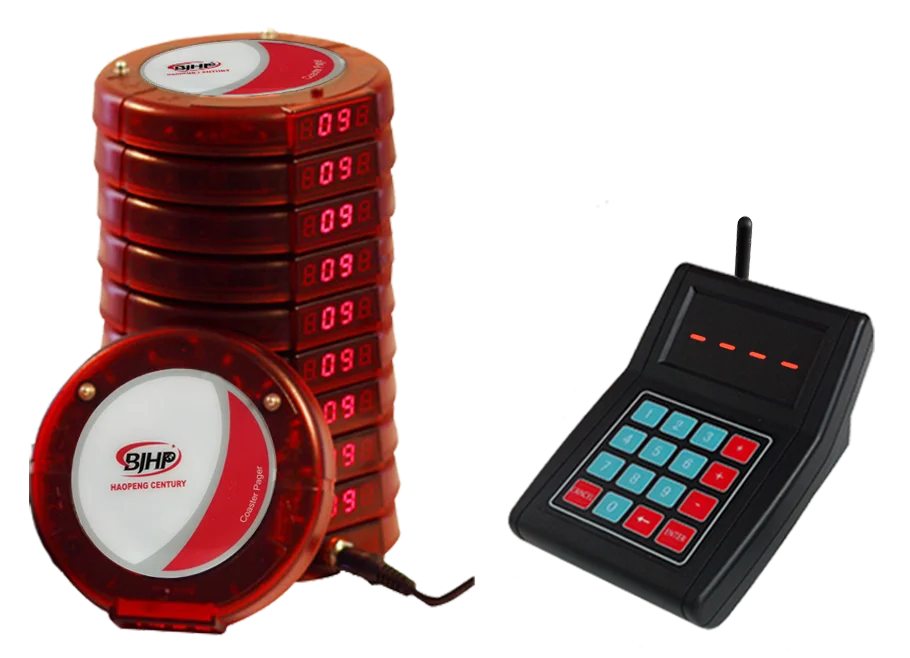 Wireless Guest Coaster Pager Paging System For Fast Food Restaurant
