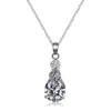 Onier Pretty and fashion necklaces pearl pendant 925 sterling silver platinum plated waterdrop gemstone women necklace